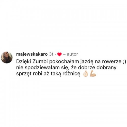 Screan opinii Zumbi Store na temat Upgrade od użytkowniczki Instagrama
