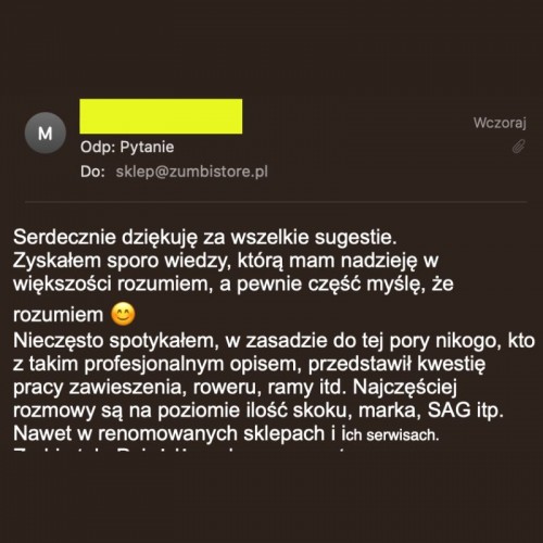 Profesjonalna pomoc w ustawieniu zawieszenia MTB – opinia klienta