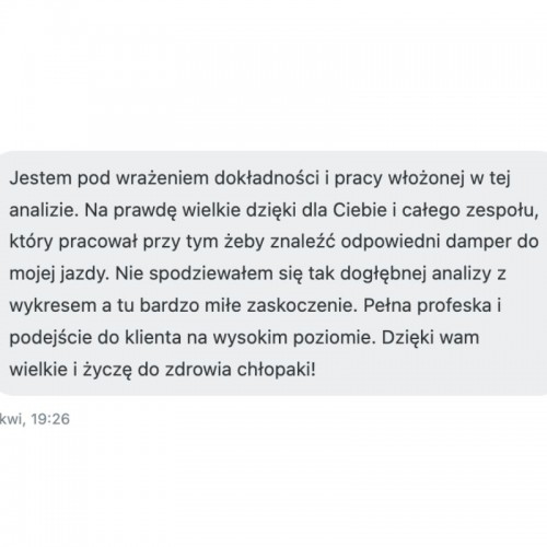 Dobór dampera na podstawie analizy i wykresu – pozytywna opinia