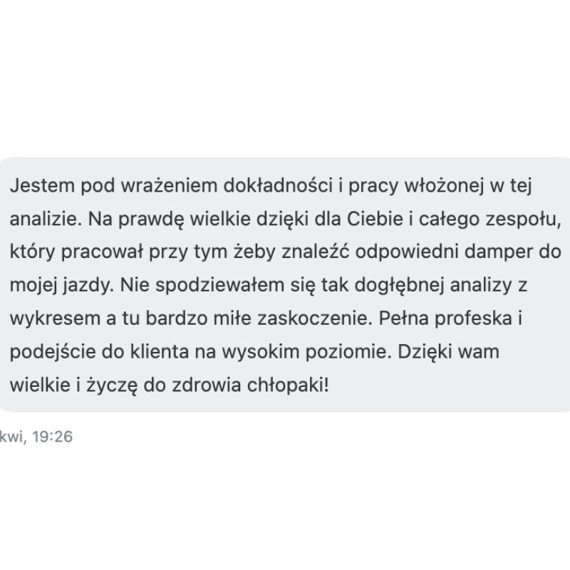 Dobór dampera na podstawie analizy i wykresu – pozytywna opinia