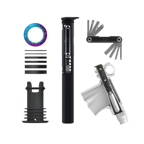 Zestaw narzędzi OneUp EDC V2 z elementem do mocowania w rurze sterowej amortyzatora na gwint | kolor oil slick