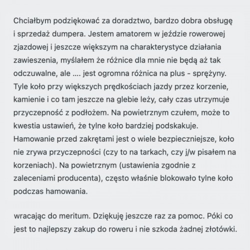 Różnica między damperem powietrznym a sprężynowym opinia klienta 4088