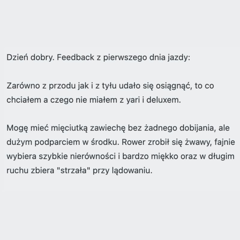 Pierwszy dzień jazdy - miękka zawiecha, zero dobicia, dużo wsparcia | 4143