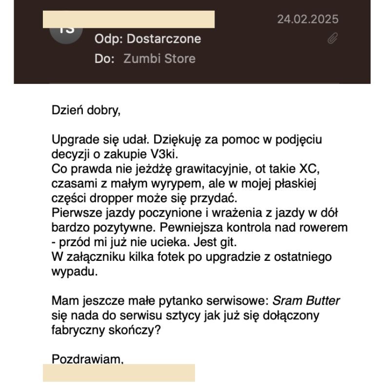 Udany upgrade na OneUp V3 | opinia klienta Zumbi Store 4127