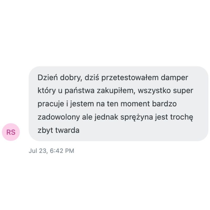 Test dampera z Zumbi Store - działa super, sprężyna za twarda | 4135