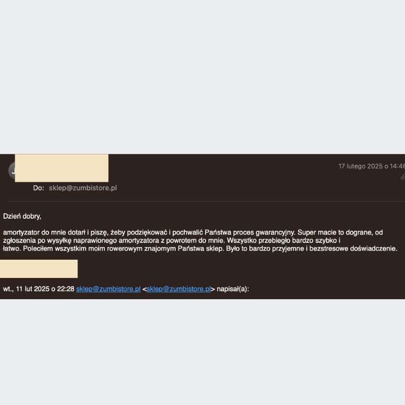 Sprawny proces gwarancyjny - opinia klienta Zumbi Store | 2133